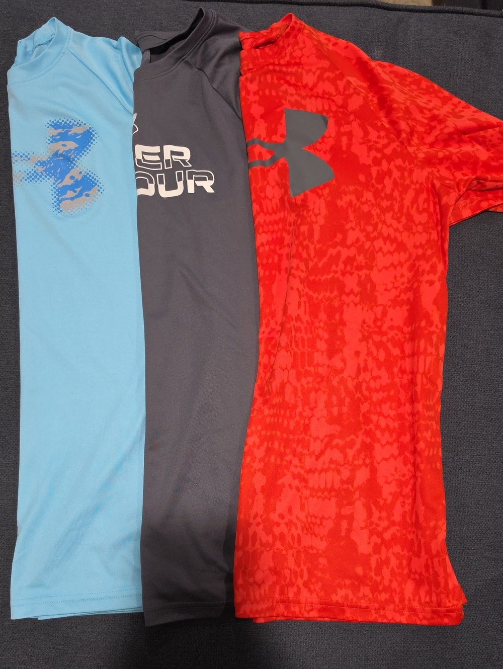 Under Armour Boys' Red, Gray & Light Blue Athletic Tops Set